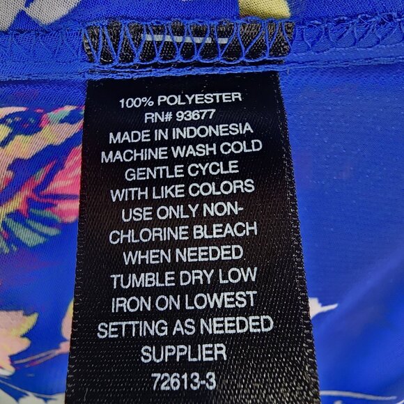 Women's Worthington Woman Floral Print Chiffon Blouse Sheer V Neck 3/4 Sleeve 1X - Picture 8 of 12